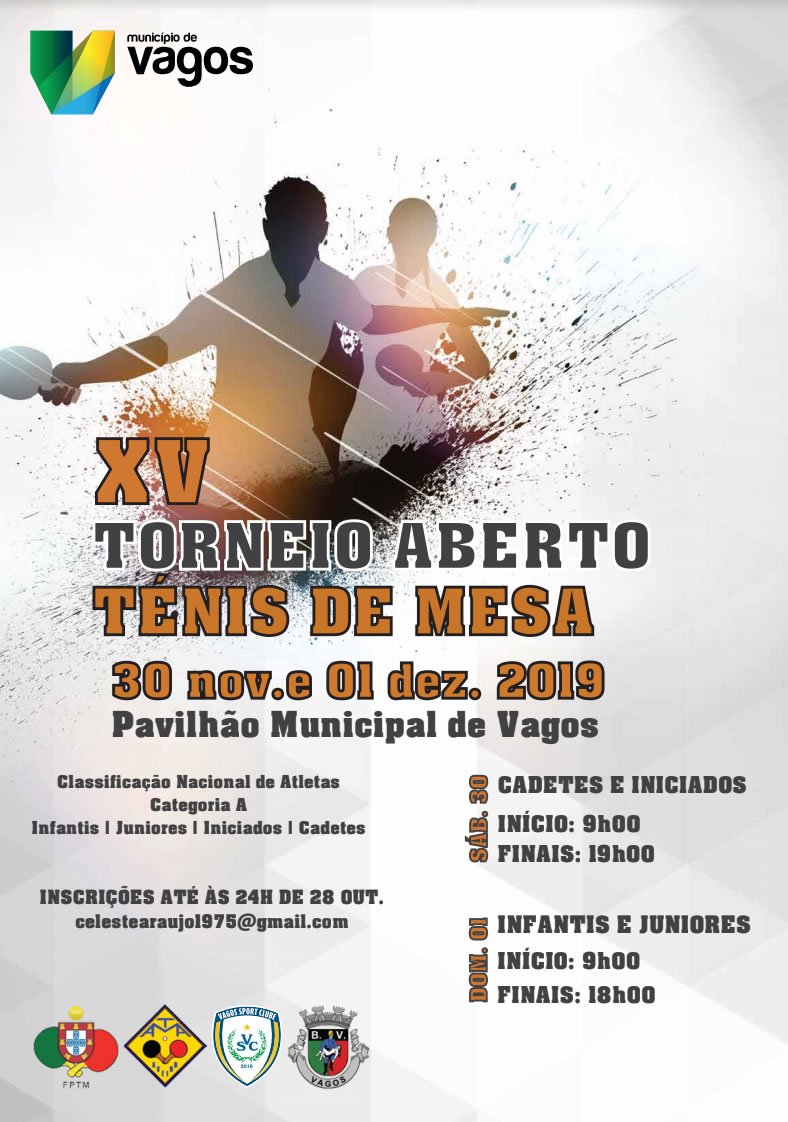 XV Torneio Aberto de Ténis de Mesa Concelho de Vagos